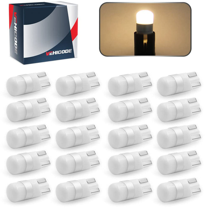 194 168 2825 W5W LED Bulb Soft Warm White 12V T10 Wedge Mini Lamp for Car Map Trunk Cargo Dashboard Panel Landscape Light Boat Marine RV Camper 906 912 921 922 Interior Dome (20 Pack)