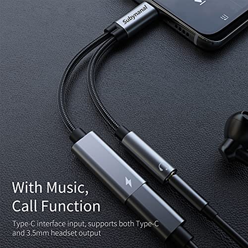 USB c to 3.5mm Headphone and Charger Adapter,2 in-1 USB C PD 3.0 Charging Port to Aux Audio Jack and Fast Charging Dongle Cable Cord Compatible with iPhone 16/15Prob Samsung Galaxy S22 S21 S20 Pixel