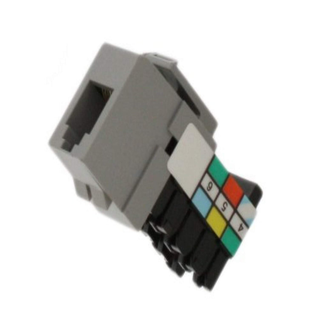 Leviton 41106-RG6 Voice Grade QuickPort Connector, Grey