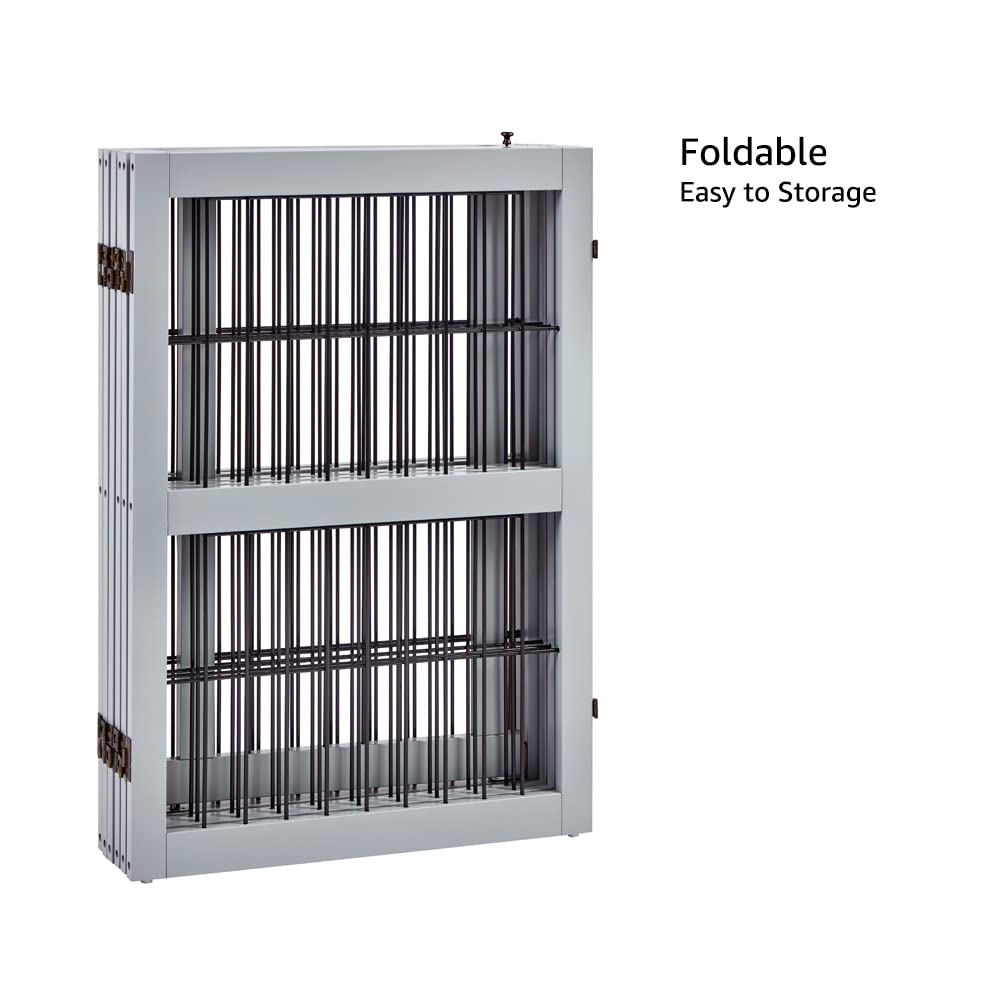 132 Extra Wide Dog Gate and Pet Playpen, Free Standing Tall Dog Fence with Walk Through Door, Dog Barriers for Home, Use as Indoor Dogs Cats Pen, Rabbit Pen, Grey