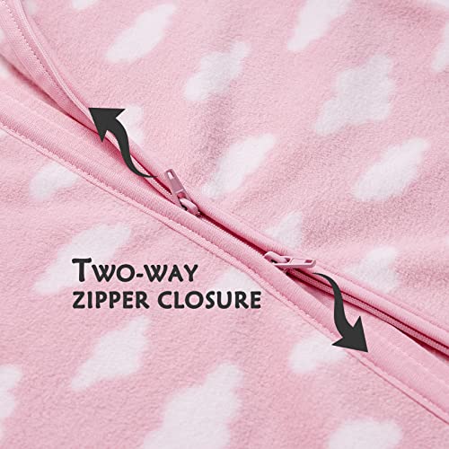 Micro Fleece Baby Sleep Sack 18-24 Months, 1.0 TOG Baby Sleeveless Wearable Blanket with 2-Way Zipper, Sleeping Bag for Baby Girl, 1 Pack, Pink Cloud
