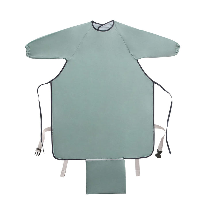 Baby Weaning Bibs anti-dirty Highchair Waterproof Long Sleeved Bib Set Stain Odor Resistance Play Smock Apron 6-36 Months (Sleeved Green)