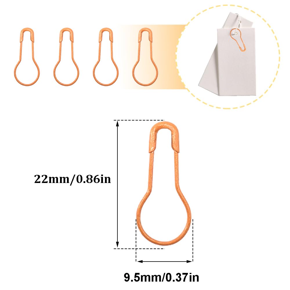 1000 pcs Metal Safety Pins Gourd Pin Bulb Pin Calabash Pin Bead Needle Pin Clothing Tag Pin DIY Home Accessories (Orange)
