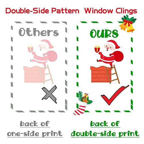 161 PCS Christmas Snowflake Window Cling Stickers for Glass, Xmas Decals Decorations Holiday Snowflake Santa Claus Reindeer Decals for Party
