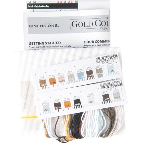 Dimensions Gold Collection Counted Cross Stitch Kit, Wolf, 18 Count White Aida, 5'' x 7''