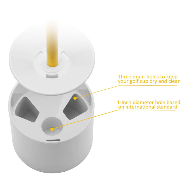 Golf Hole Cup, Putting Cup, Hole Cups for Practice Putting Green, Outdoor | Indoor, Fit USGA/PGA Regulations, Ivory White, 6” Depth Optional, 1-Pack