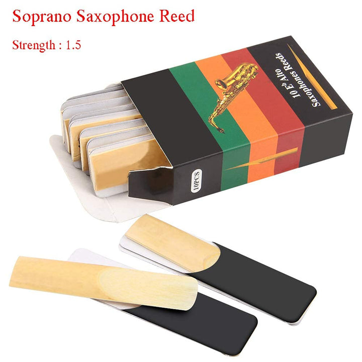 10pcs Alto Saxophone Reeds,Alto Eb Saxophone Reeds Lade Reed Strength 1.5 for Alto Sax Saxophone