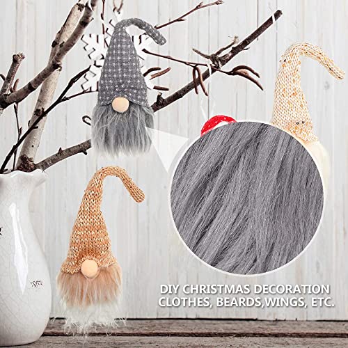 4 Pieces Faux Fox Fur Fabric Shaggy Fur Patches Fabric Trim Ribbon Chair Cover Seat Cushion Pad Supplies for DIY Craft Costume Decoration(Black, Khaki, Grey, White)