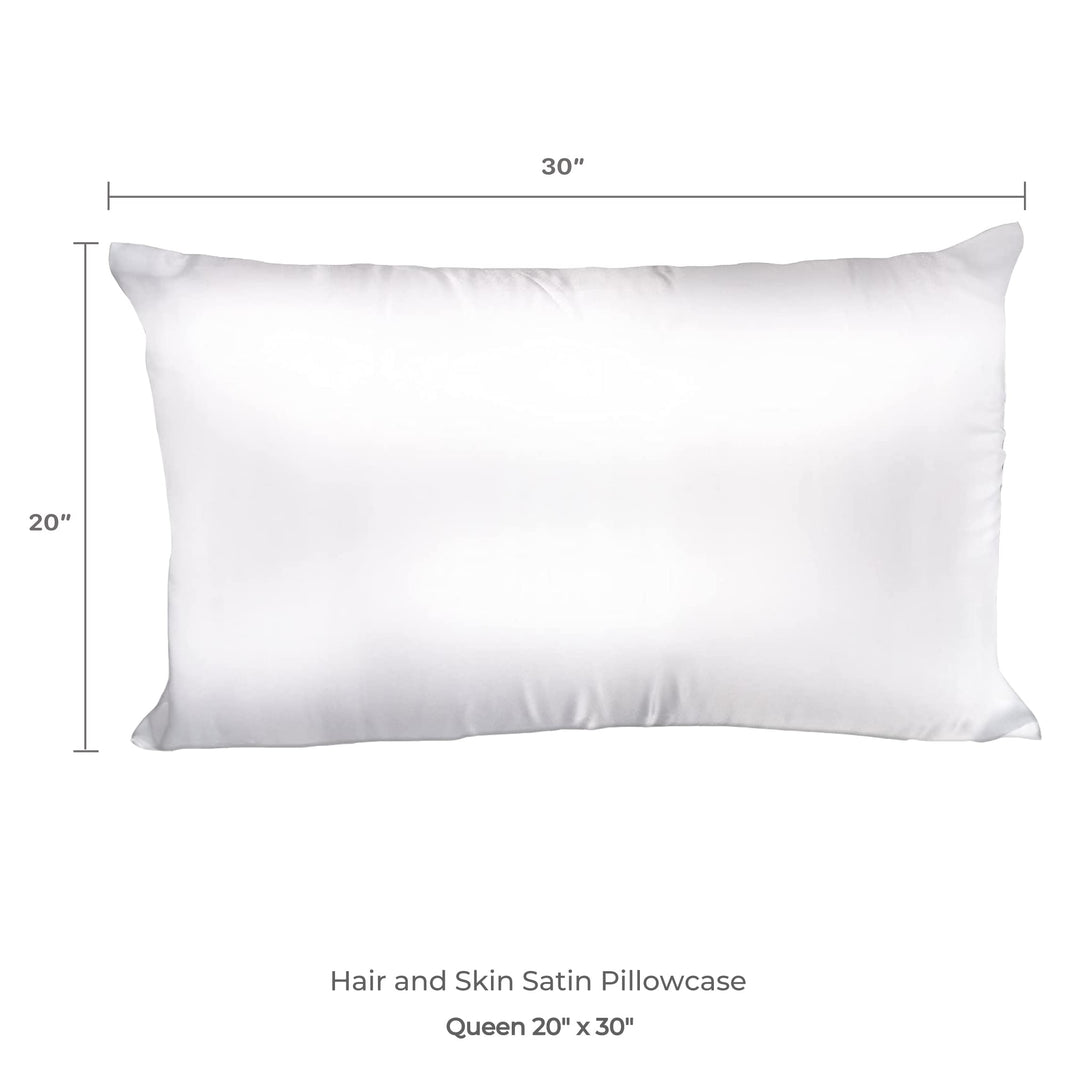 Satin Pillowcase, Charmeuse Satin Pillowcase, Hypoallergenic Pillowcase, Queen Size- White Pillowcase