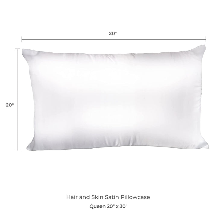 Satin Pillowcase, Charmeuse Satin Pillowcase, Hypoallergenic Pillowcase, Queen Size- White Pillowcase