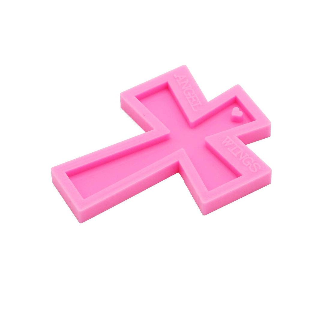 Cross Shape Silicone Molds Key Ring Pendant Resin Mold Cross Necklace Silicone Molds Bag Luggage Pendant Silicone Mold Epoxy Resin Craft Clay Mold