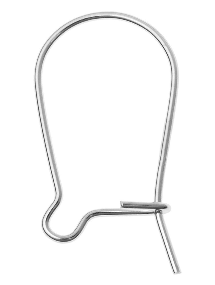 100pcs Hypoallergenic Earring Hooks Kidney Earwire Connector 18mm Long Sterling Silver Plated Brass for Earrings Jewelry Making CF187-18