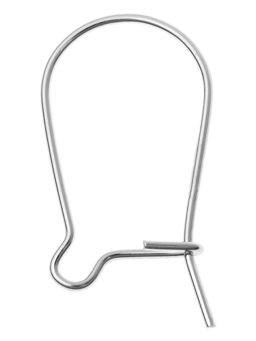 100pcs Hypoallergenic Earring Hooks Kidney Earwire Connector 18mm Long Sterling Silver Plated Brass for Earrings Jewelry Making CF187-18