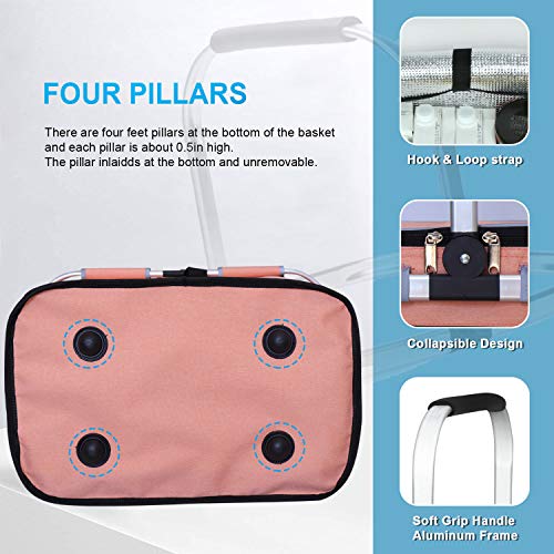 35L Large Picnic Basket 2 Layers of Internal Pockets Leak-Proof and Insulated Folding, Internal Support Does Not House Warming Gifts New Home, Wedding Gifts for Couple