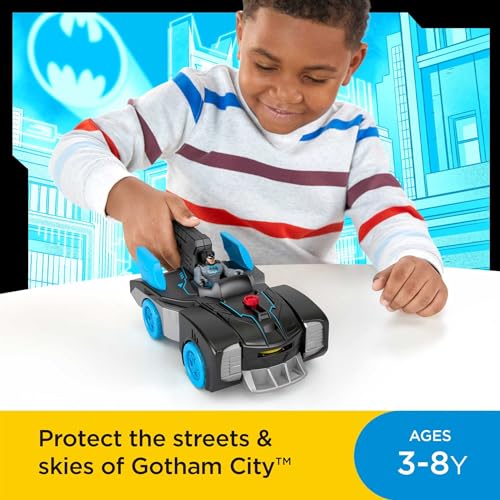 Imaginext DC Super Friends Batman Toy Bat-Tech Batmobile Car & Light-Up Figure for Preschool Pretend Play Kids Ages 3+ Years