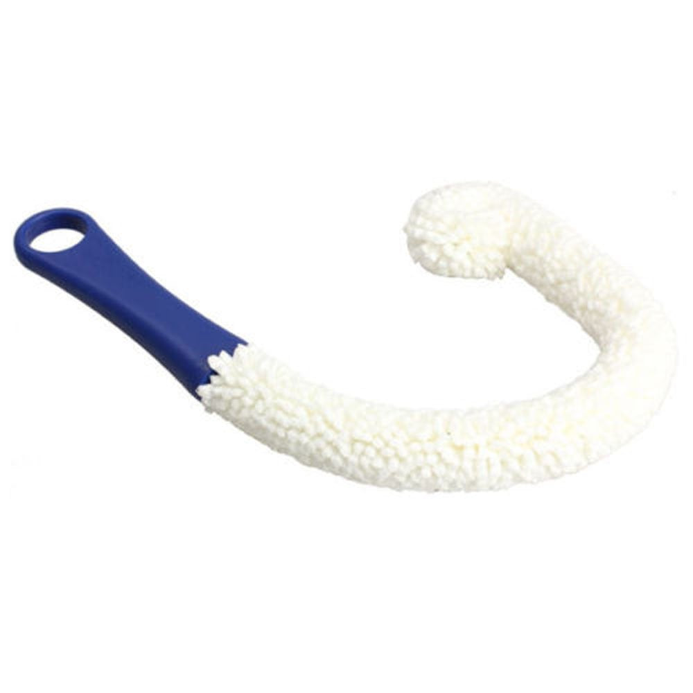 Long Neck Bendable Foam Tipped Bottle/Glass/Decanter/Stemware/Cups/Coffee Pot/Deep Ice Tea Containers Washing Brush Scrubber, Glasses Cleaning Brush (Blue)