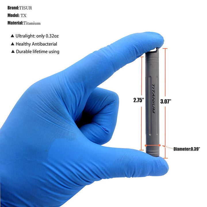 Titanium Toothpick Holder Portable Waterproof Metal Toothpicks Holder-With Small Key Ring & Mini Tooth Pick Holder Cleaning Brush(Grey)
