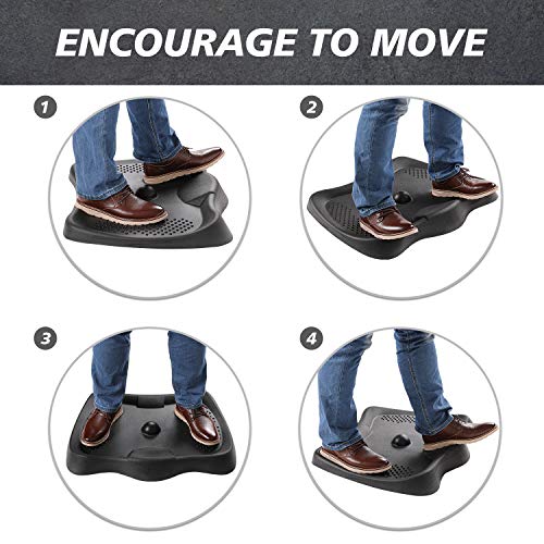Anti Fatigue Standing Mat , Comfort Standing Desk Mat, Ergonomic Stand Up Mat with Massage Ball, Soft & Durable Floor Mat for Workplace, Office, Home (Large, Black)