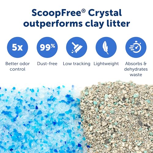 Scoop Crystal Pro Automatic Self Cleaning Cat Litter Box (27.6x19.1x16), Comes with 1 Disposable Litter Tray (Grey)