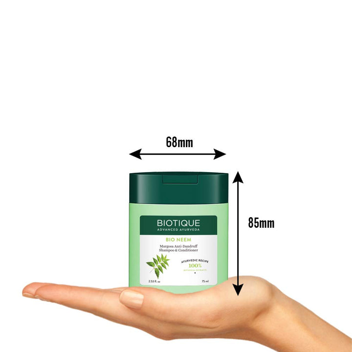 Fresh Neem Anti Dandruff Shampoo and Conditioner | Controls Dandruff | Eliminates Dryness, Flaking and Itching |Hair Looks Fresh and Lustrous |100% Botanical Extracts | All Skin Types | 75ml