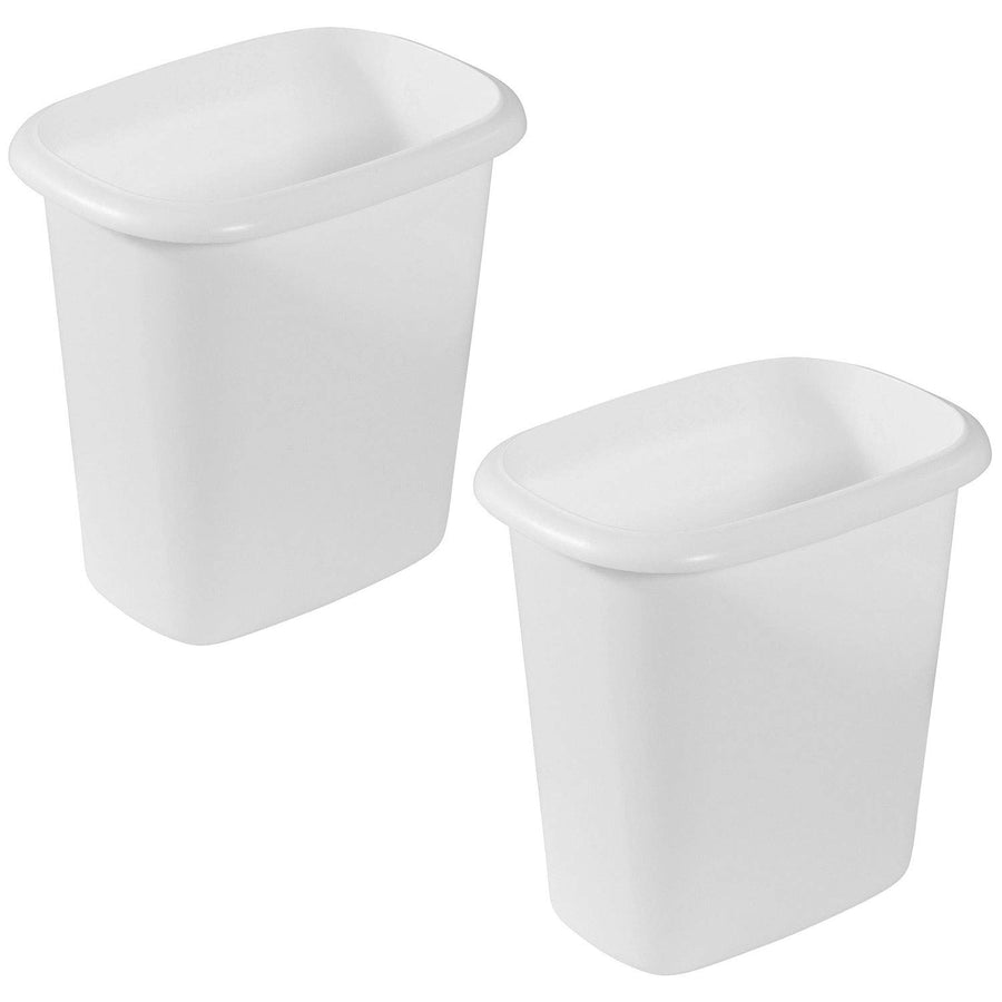 6 Quart 1.5 Gallon Traditionally Shaped Heavy Duty Lightweight Bedroom, Bathroom, and Office Wastebasket Trash Can (2 Pack)