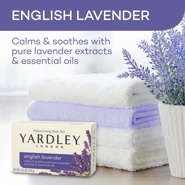 London Moisturizing Bar English Lavender with Essential Oils 4.25 oz (Pack of 3)