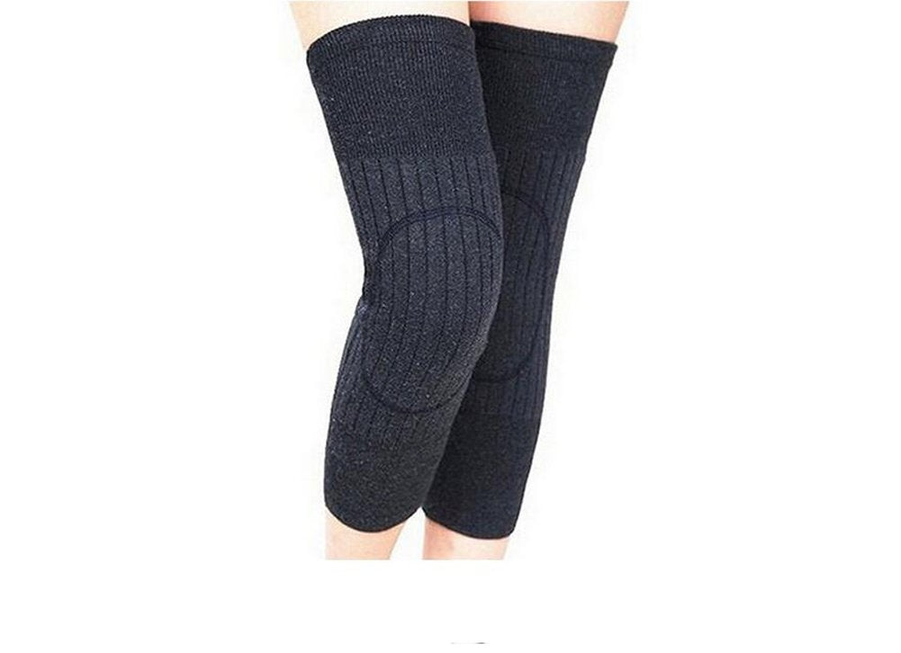 1 Pair(2PCS) Unisex Adults Wool Winter Warming Knee Pads- Thciken Sponge Padding Sleeves Knee Brace Support Guards Protector(Grey)
