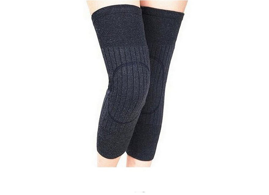 1 Pair(2PCS) Unisex Adults Wool Winter Warming Knee Pads- Thciken Sponge Padding Sleeves Knee Brace Support Guards Protector(Grey)