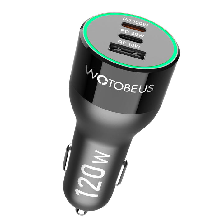 120W USB C Car Charger Adapter with Dynamic LED Display - PD3.0 100W & PPS 45W QC5 Super Fast Charging, Fit for iPhone 16 15 14, iPad, MacBook, Samsung Galaxy S24 S23, Pixel, Type-C Laptops