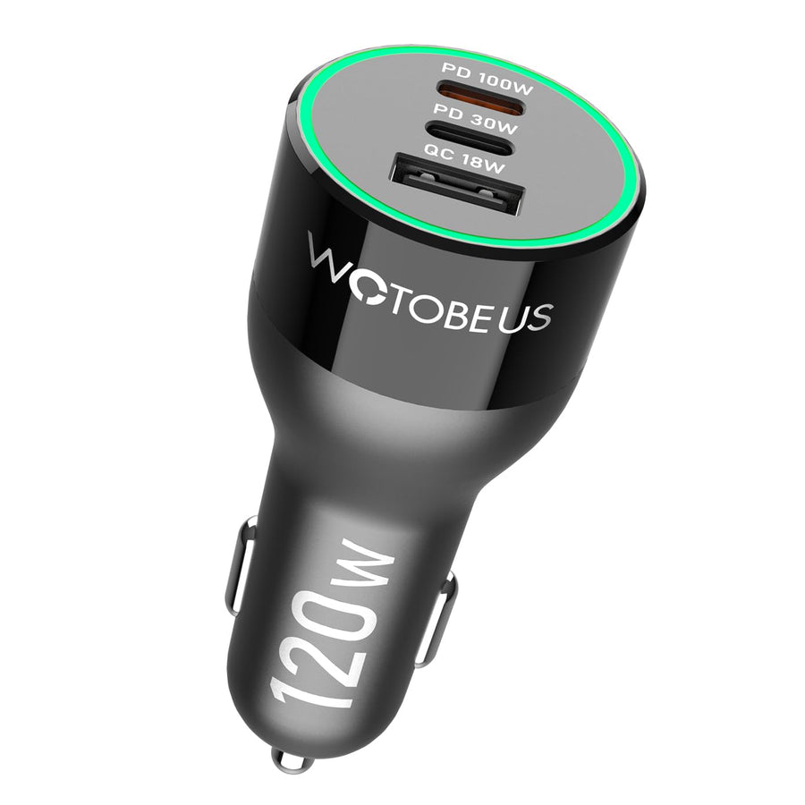 120W USB C Car Charger Adapter with Dynamic LED Display - PD3.0 100W & PPS 45W QC5 Super Fast Charging, Fit for iPhone 16 15 14, iPad, MacBook, Samsung Galaxy S24 S23, Pixel, Type-C Laptops