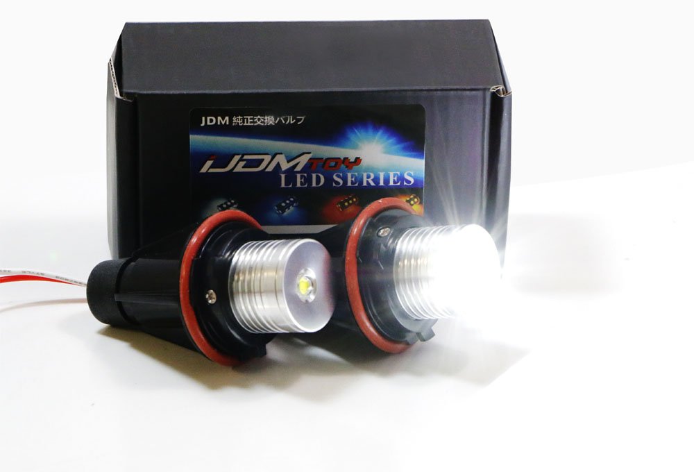 White LED Angel Eye Ring Marker Bulbs Compatible With BMW 5 6 7 Series X3 X5 (E39 E53 E60 E63 E64 E65 E66 E83), Not For Headlight Bulbs