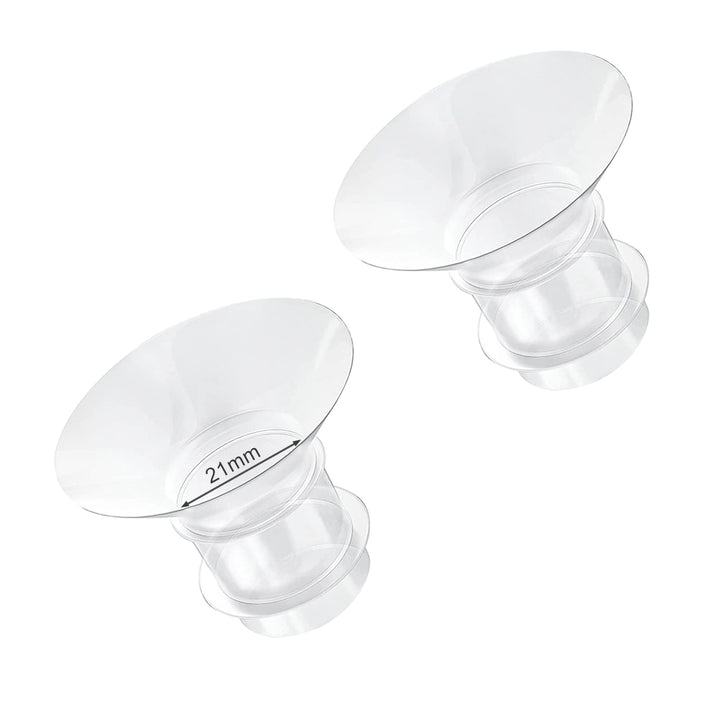21mm Flange Inserts Compatible with Medela/TSRETE/Momcozy S9 S10 S12 Wearable Cups & Spectra S1 S2, 24mm Breast Pump Shields Reduce Nipple Tunnel Down to 21mm, 2pcs