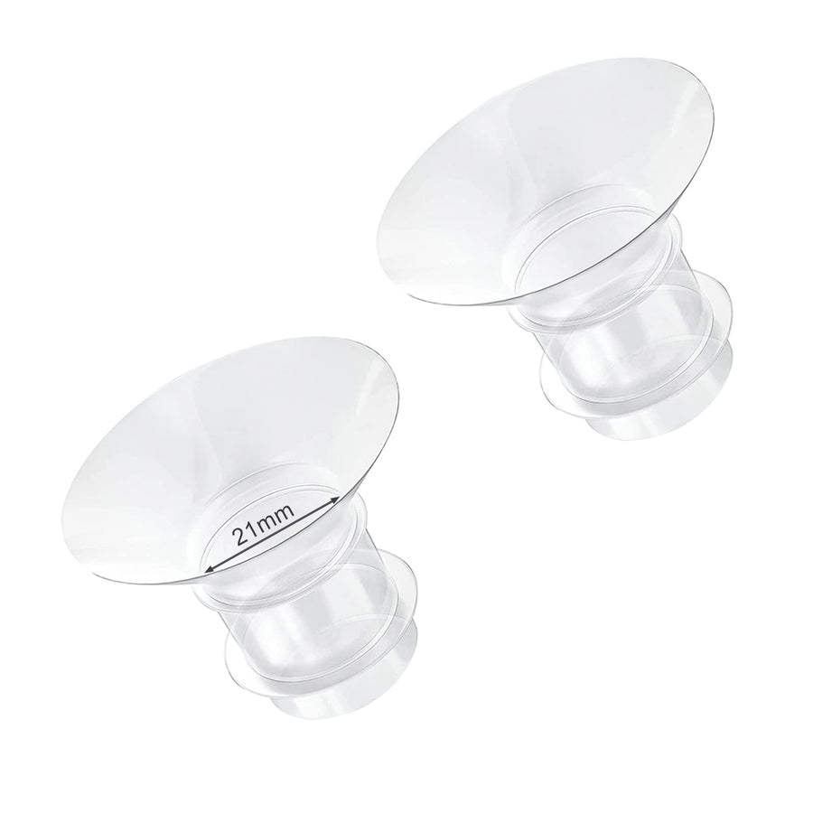 21mm Flange Inserts Compatible with Medela/TSRETE/Momcozy S9 S10 S12 Wearable Cups & Spectra S1 S2, 24mm Breast Pump Shields Reduce Nipple Tunnel Down to 21mm, 2pcs
