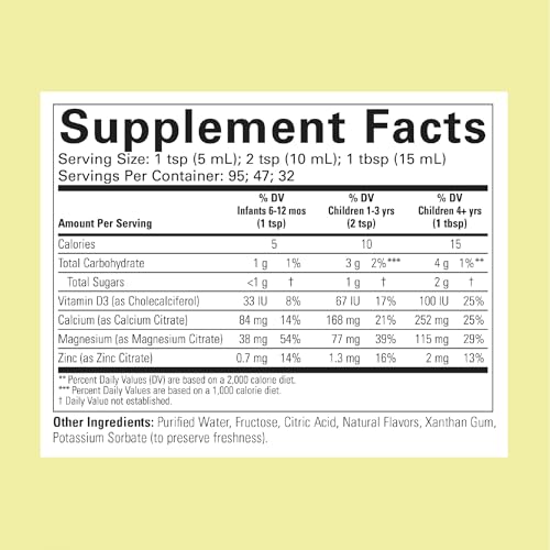 ChildLife Essentials Liquid Calcium Supplement for Kids - Baby Calcium with Magnesium, Zinc, and Vitamin D3 - Orange Flavor, 16 fl oz (2 Pack)