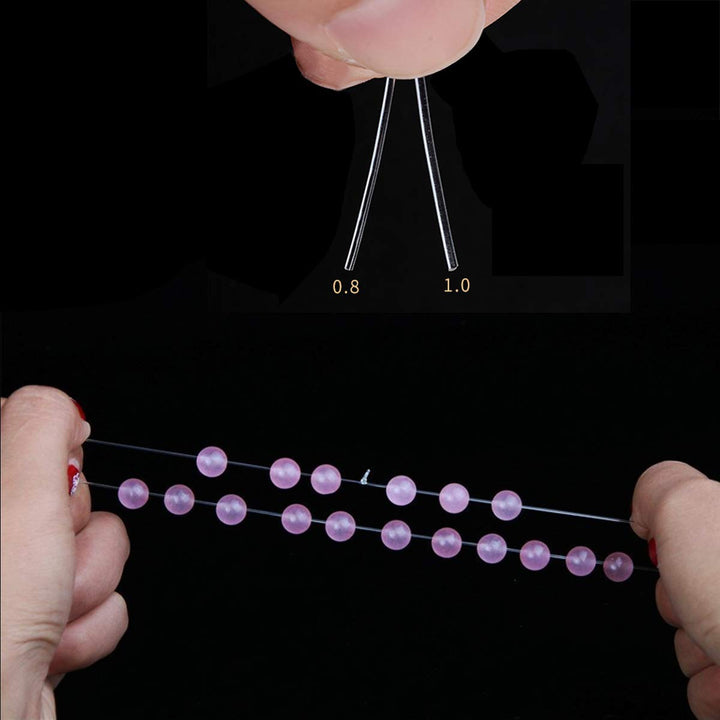 42ft Clear Bead Cord Crystal Elastic Stretchy Bracelet String for Jewelry Making Necklace Bracelet Beading Thread, 0.8 mm, 1mm