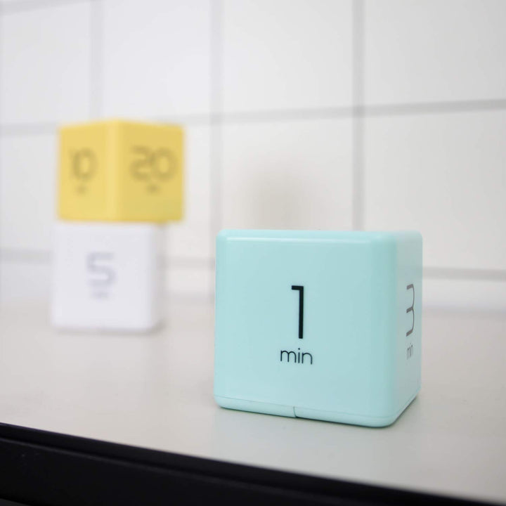 Cube Timer (Mint), Flip Timer Productivity Timer, Time Management, Block Timer Kids Cube Timer Kitchen Timer Desk Timer for Studying Workout Classroom 1, 3, 5, 10 min Timer Setting