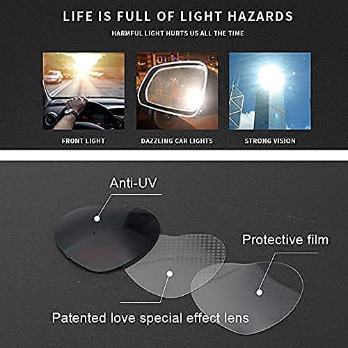 Heart Effect Diffraction Glasses, Women Interesting Peach Heart Special Effects Eyeglasses (Red, one size)