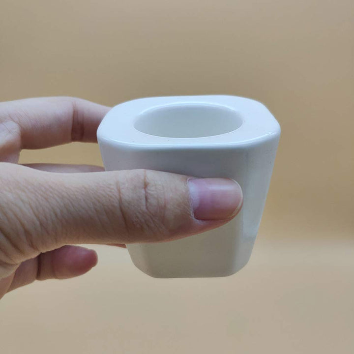 1PC Ceramic Nail Art Acrylic Dappen Dish Cup with Cork Stopper Liquid Powder Bottle Container Case Beauty Tools for Mixing Acrylic Powder Liquid Nail Art Tools,White