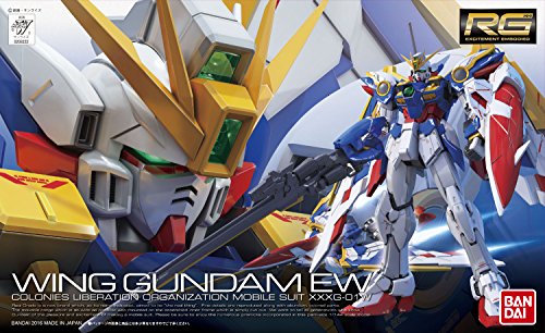 Bandai Hobby BAN203222 RG 1/144#20 Wing Gundam Ver EW Gundam Wing Action Figure, Multicolor, 8