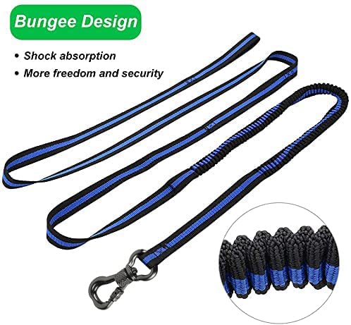 Dog Tie Out Cable, 100ft Dog Trolley Runner Cable for Dogs up to 250lbs, Dog Lead for Yard, Camping, Outdoor, with 8 Ft Nylon Bungee Runner, Cable Sling to Protect Trees