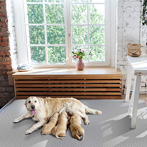 The Ultimate Easy to Clean XXL Puppy Whelping Pad 72x72 - Our Washable Super Absorption Pee Pad is Perfect for Your Whelping Box Or Exercise Playpen- The Durable Non Slip Floor Mat for Dogs