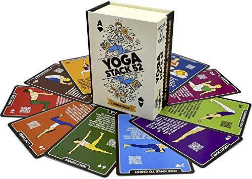 Yoga Exercise Cards: Designed by Certified Yoga Instructor. Video Instructions Included. Beginner to Advanced Poses and Asana Workout Games. Improve Fitness and Flexibility. (Mega Pack)