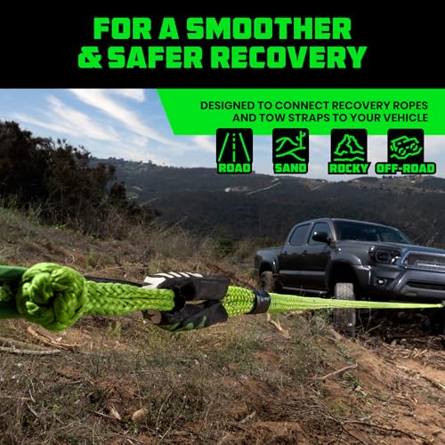 Synthetic Soft Shackle Rope (1-Pack) - 1/2 Inch x 22 Inch (44,050lb Min Break Strength) Offroad Soft Shackle Recovery Kit for Truck, UTV, ATV - Compatible with Jeep, Toyota, Ford & More!