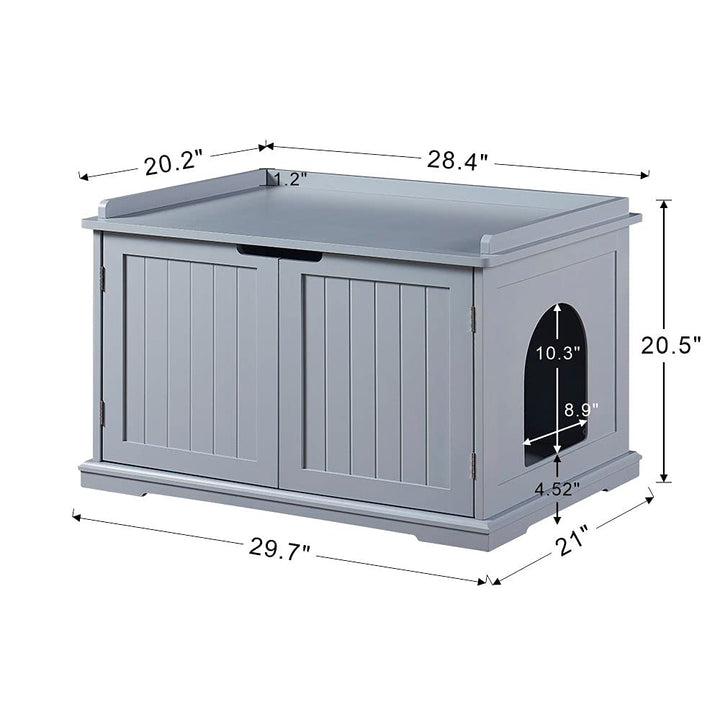 Cat Litter Box Enclosure Furniture, Cat Washroom, Hidden Litter Box Cover, Cabinet for Large Cat, Dog Proof Cat Litter Boxes, Hideaway Litter Box, Cat House, Grey
