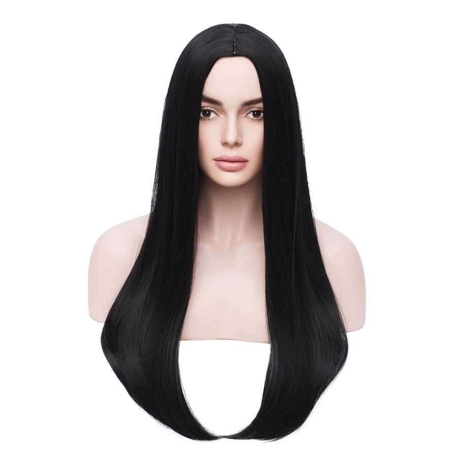 Blonde Ombre Long Straight Wigs for Women Girls Dark Roots Ash Blonde Synthetic Wigs for Daily Party Wig Cap Included