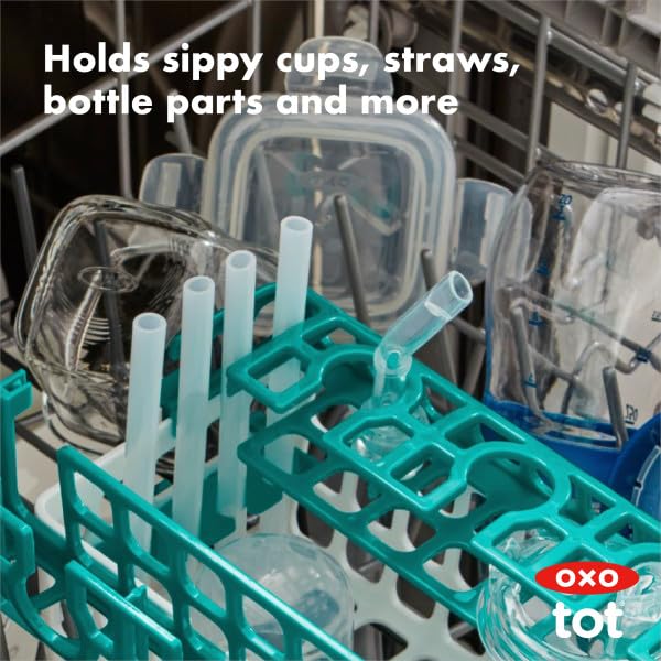 Tot Dishwasher Basket for Bottle Parts & Accessories, Teal, 1 Count (Pack of 1)