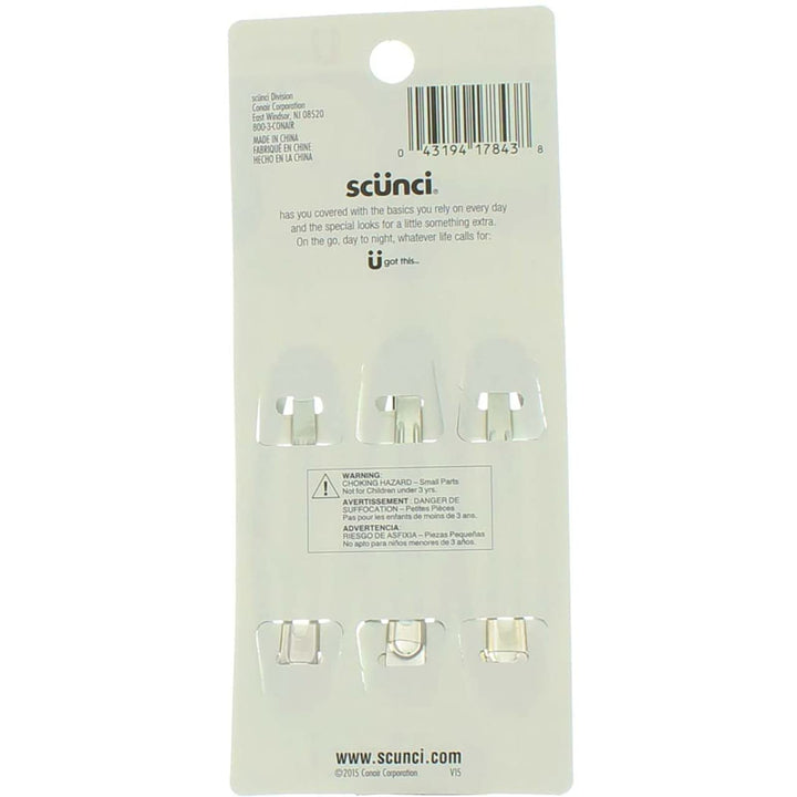 SCUNCI OVAL CLIPS ND 8CM 3PK