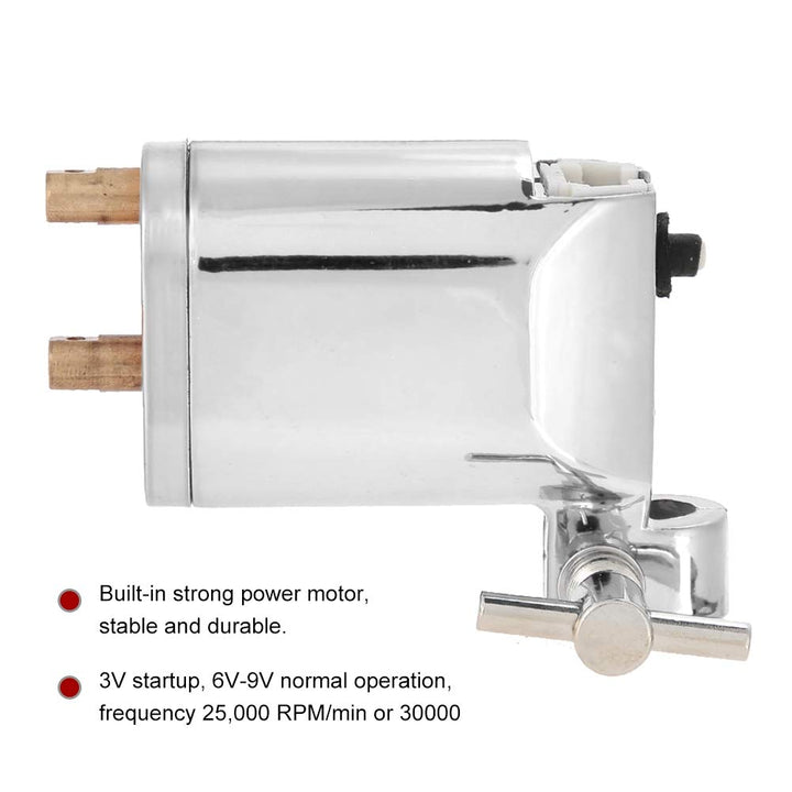 Alloy Rotary Tattoo Machine, Strong Motor Gun Liner Shader Coloring Permanent Makeup Tool Tattoo Enthusiasts Artist Acessories (Silver)