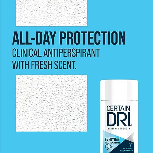Everyday Strength Clinical Solid Antiperspirant, Hyperhidrosis Treatment for Men & Women, Long-Lasting 72hr Protection, Effective Sweat Control, Travel Friendly, Fresh Scent, 2.6oz