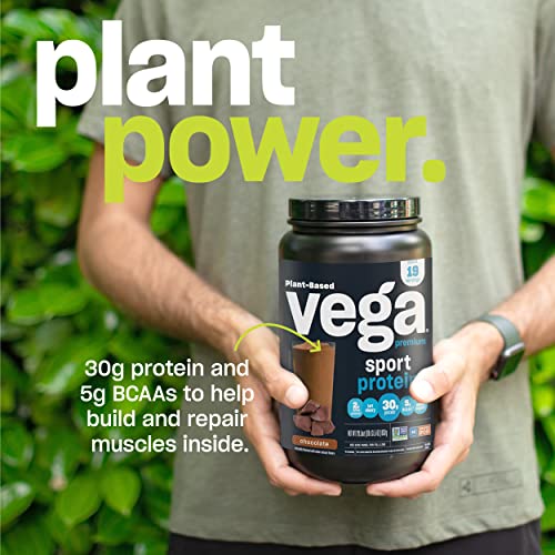 Premium Sport Protein Chocolate Protein Powder, n, Non GMO, Gluten Free Plant Based Protein Powder Drink Mix, NSF Certified for Sport, 29.5 oz